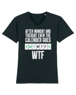 WTF Calender Tricou mânecă scurtă guler V Bărbat Presenter