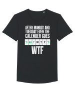 WTF Calender Tricou mânecă scurtă guler larg Bărbat Skater