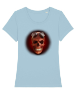 Craniu roșu - skull red 03 black Tricou mânecă scurtă guler larg fitted Damă Expresser