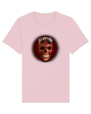 Craniu roșu - skull red 03 black Cotton Pink