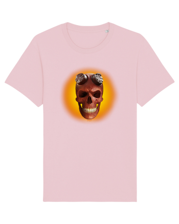 Craniu roșu - skull red 03 yellow Cotton Pink