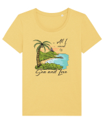 De vara: All I need is sea and love Tricou mânecă scurtă guler larg fitted Damă Expresser