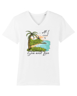 De vara: All I need is sea and love Tricou mânecă scurtă guler V Bărbat Presenter