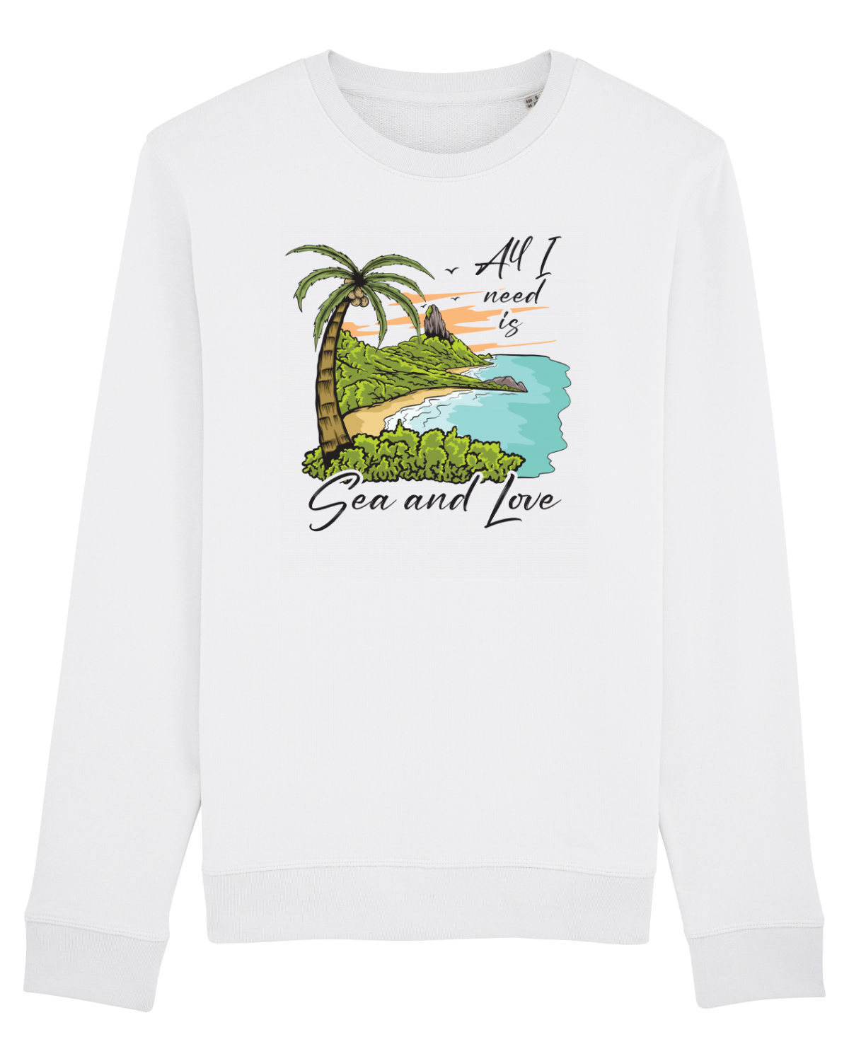 Bluză mânecă lungă Unisex Rise White