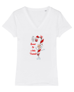 Like candy cane - sweet & twisted 2 Tricou mânecă scurtă guler V Damă Evoker