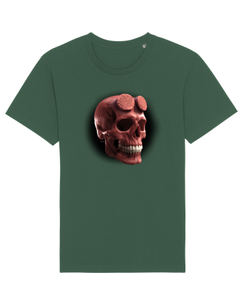 Craniu roșu - skull red 05 black Bottle Green