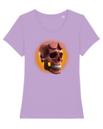 Craniu roșu - skull red 05 orange Tricou mânecă scurtă guler larg fitted Damă Expresser