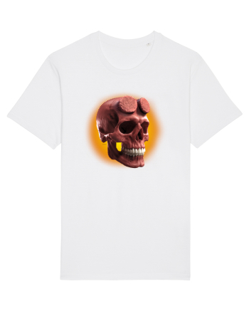 Craniu roșu - skull red 05 orange White