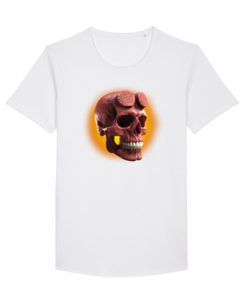 Craniu roșu - skull red 05 orange White