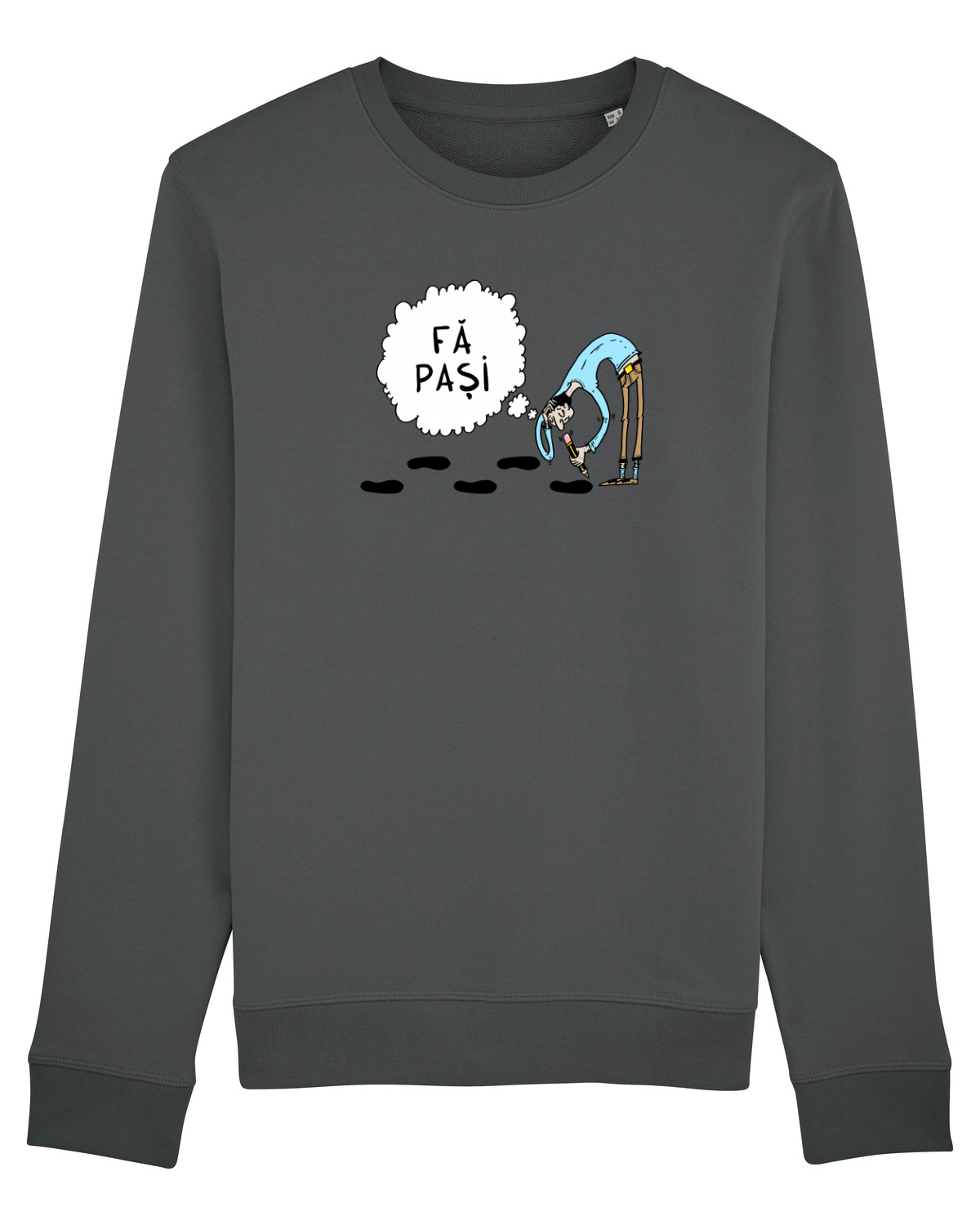 Bluză mânecă lungă Unisex Rise Anthracite