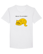 Relax, it's CATurday Tricou mânecă scurtă guler larg Bărbat Skater