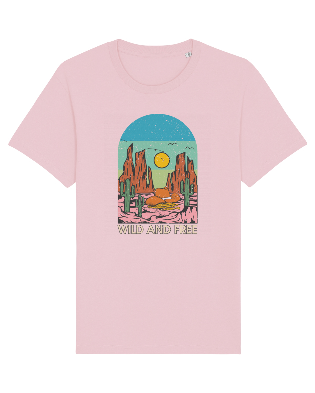 Tricou mânecă scurtă Unisex Rocker Cotton Pink