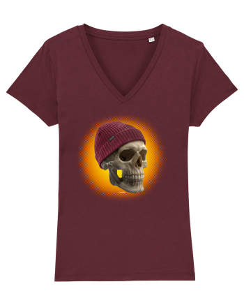 Craniu cu caciulă - skullbeanie 03-02 Burgundy