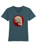 Craniu cu creier - skullbrain Tricou mânecă scurtă guler V Bărbat Presenter