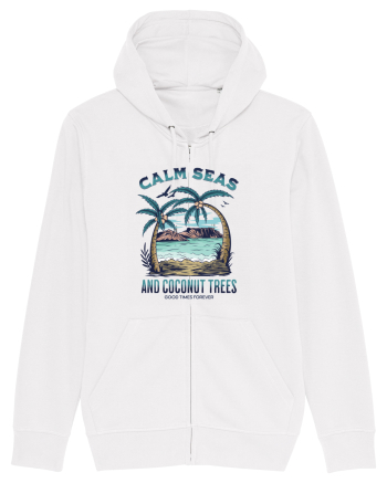 De vară: Calm seas and coconut trees White