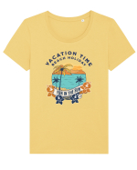 De vară: Fun in the sun Tricou mânecă scurtă guler larg fitted Damă Expresser