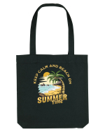 De vară: Keep calm and beach on Sacoșă textilă