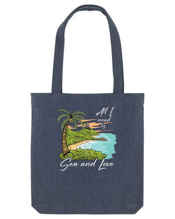 De vara: All I need is sea and love - black Midnight Blue