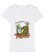 De vară: Unforgettable sunset Tricou mânecă scurtă guler V Damă Evoker