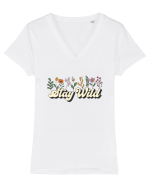 Stay Wild Tricou mânecă scurtă guler V Damă Evoker