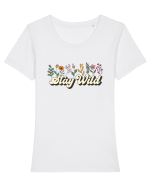Stay Wild Tricou mânecă scurtă guler larg fitted Damă Expresser
