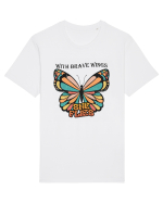 With Brave Wings She Flies Tricou mânecă scurtă Unisex Rocker