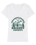 Transylvania Brasov County Tricou mânecă scurtă guler V Damă Evoker