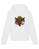 Vintage Sunflower Bull Skull Hanorac Unisex Drummer