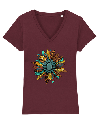 Vintage Summer Sunflower Burgundy