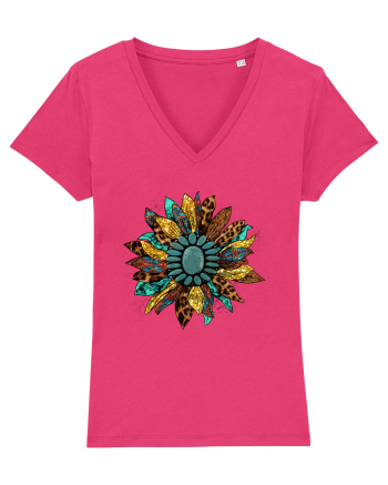 Vintage Summer Sunflower Raspberry