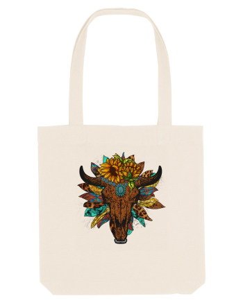 Western Sunflower Bull Skull Natural