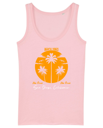 Beach Vibes Blue Ocean San Diego Cotton Pink