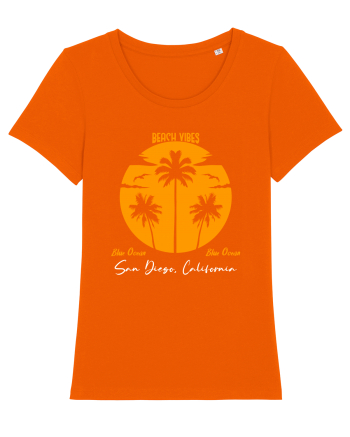 Beach Vibes Blue Ocean San Diego Bright Orange