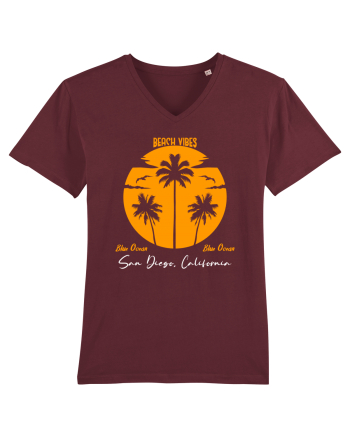 Beach Vibes Blue Ocean San Diego Burgundy