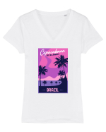 Copacabana Brazil Tricou mânecă scurtă guler V Damă Evoker