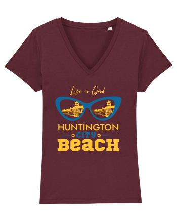 Huntington City Beach USA Burgundy
