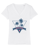 Cossies Beach Australia Tricou mânecă scurtă guler V Damă Evoker