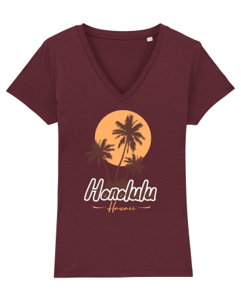 Honolulu Hawaii Burgundy