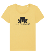 În ploaie Tricou mânecă scurtă guler larg fitted Damă Expresser