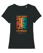 Long Beach California Tricou mânecă scurtă guler larg fitted Damă Expresser