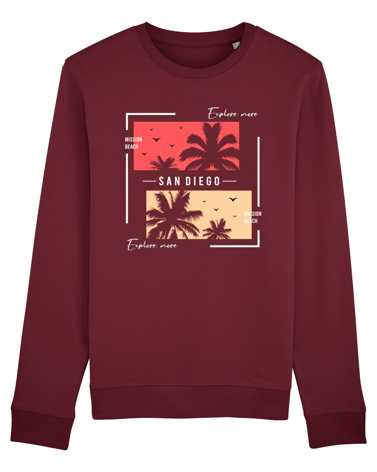 Bluză mânecă lungă Unisex Rise Burgundy