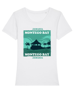 Montego Bay Jamaica Tricou mânecă scurtă guler larg fitted Damă Expresser