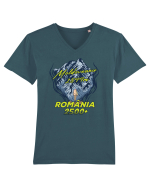 Pentru montaniarzi - Man vs mountain - Moldoveanu Tricou mânecă scurtă guler V Bărbat Presenter