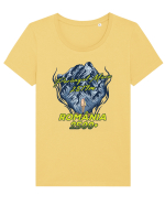 Pentru montaniarzi - Man vs mountain - Parângul Mare Tricou mânecă scurtă guler larg fitted Damă Expresser