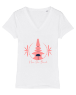 Nusa Dua Beach Bali Tricou mânecă scurtă guler V Damă Evoker