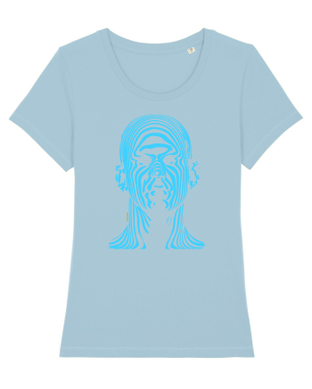Shadow face, blue Sky Blue