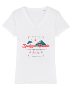 Spiaggia Grande Italy Tricou mânecă scurtă guler V Damă Evoker