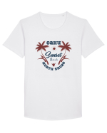 Sunset Beach Oahu Tricou mânecă scurtă guler larg Bărbat Skater