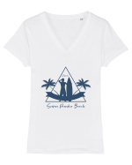 Surfer Paradise Beach Australia Tricou mânecă scurtă guler V Damă Evoker