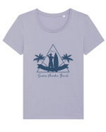 Surfer Paradise Beach Australia Tricou mânecă scurtă guler larg fitted Damă Expresser